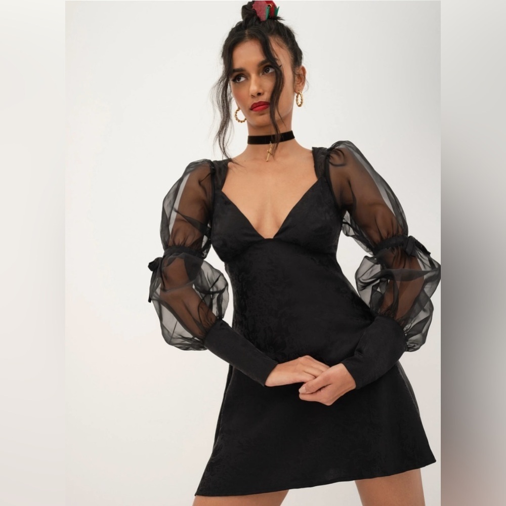 NWT 🍋 For Love & Lemons Gabrielle Puff Sleeve Mini Dress